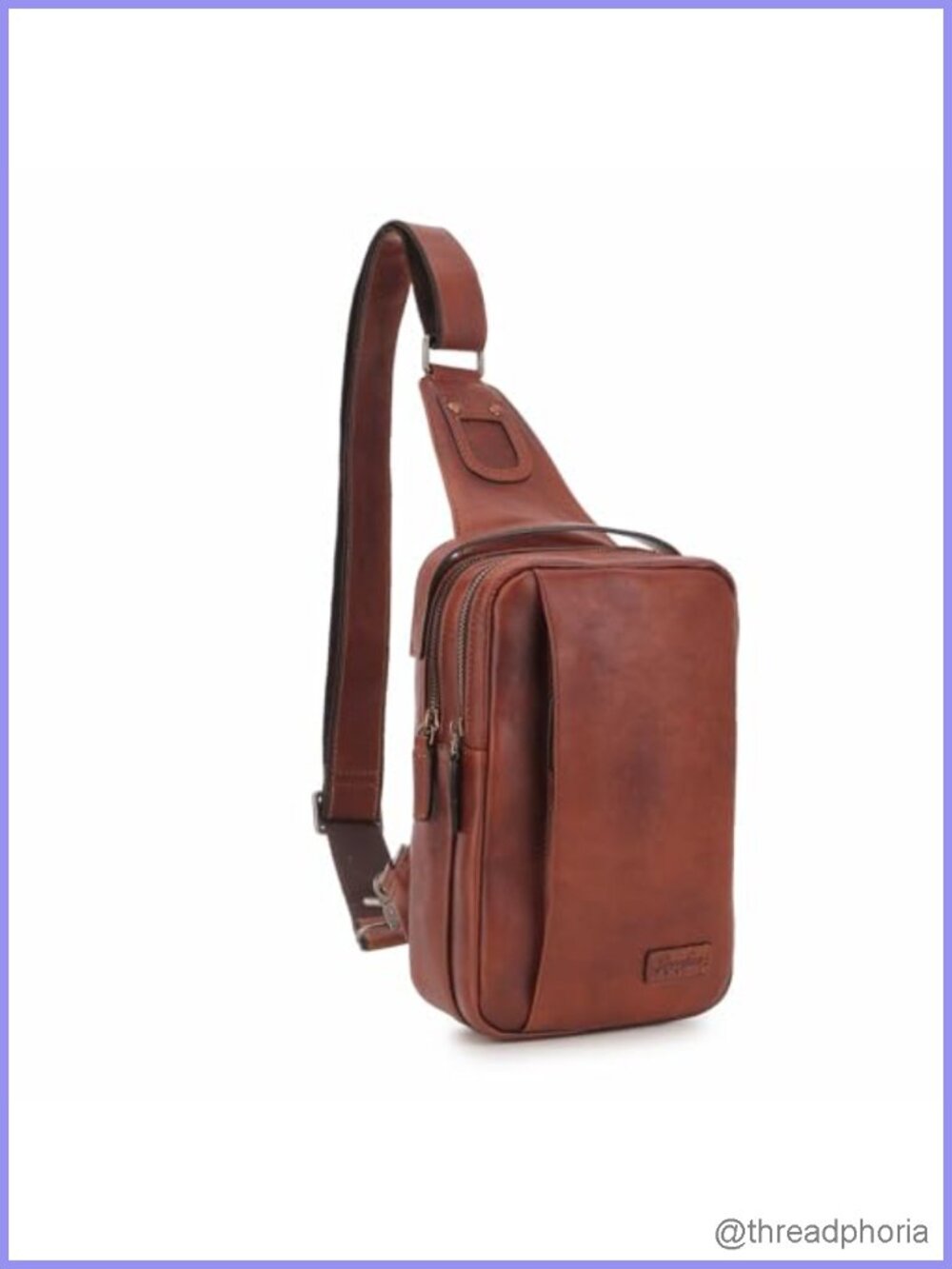 Genuine Leather Sling Bag Crossbody Chest Purse Shoulder Backpack Daypack